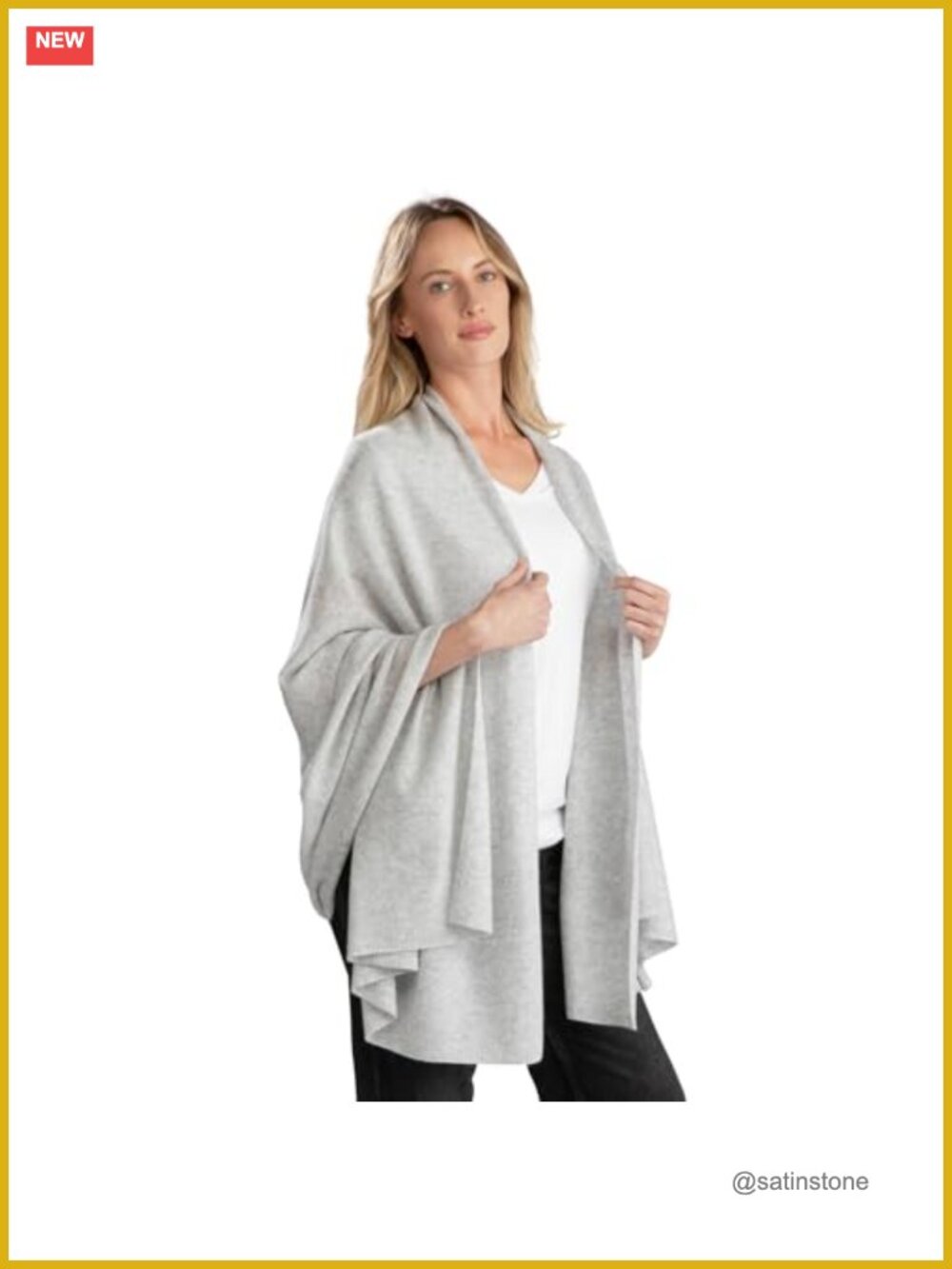 100% Cashmere Oversized Travel Wrap Shawl Scarf 75x35